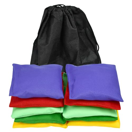 VGECEE 10 Pcs Cornhole Juego Bolsas de Frijoles para Cornhole Juego de Lanzar Saco Cornhole Cornhole Bean Bag Saquitos Sacos de Arena Cornhole para Jugar Al Aire Libre para Niños Familiares, 10x10cm