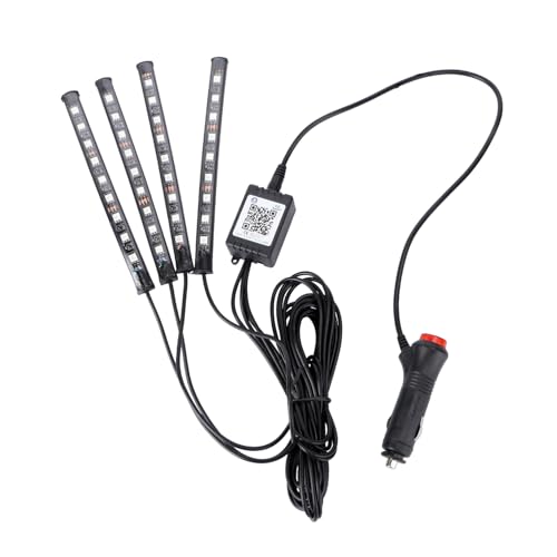 MOLUCKFU Led Car Interior Lights 9 Strip Lights Sound-Activated Function Long-Life Material Fit Exotic Decor Random