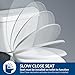 Bemis 730SLEC Slow Close Toilet Seat, Easy Clean Hinges and Durable Plastic Seat, Made in USA, Round, White