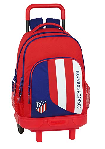 Safta Mochila Escolar con Carro Incluido y Espalada Acolchada de Atlético de Madrid