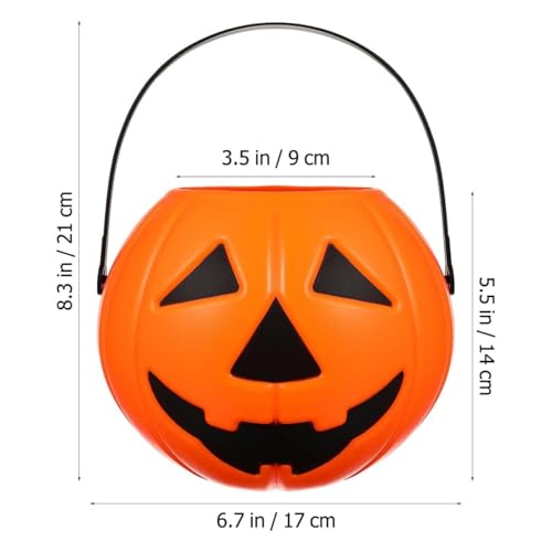 شنطة يقطين للهالوين، اكياس خدعة او حلوى للهالوين، شنطة سلة للوجبات الخفيفة، دلو جودي قابل لاعادة الاستخدام، افضل هدايا حفلات هالووين (B)