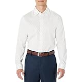 Amazon Essentials Men's Regular Fit Long Sleeve Wrinkle Resistant Stretch Dress Shirt, Navy White Diamond Geo, 6X-Large Big Tall