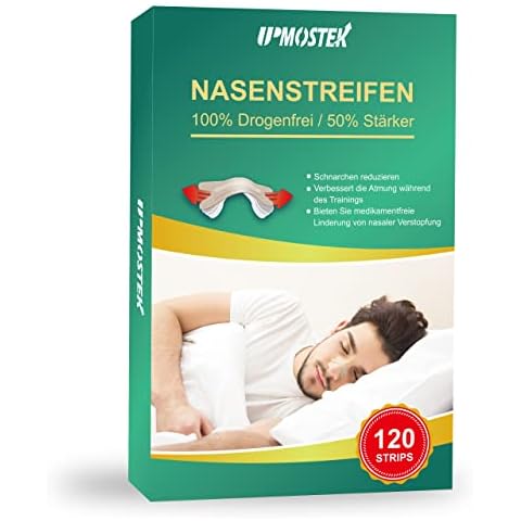 Nasenpflaster Schnarchen, 120 Stück Extra Starke Nasenstrips Besser Atmen, Lindern Eine Verstopfte Nase Aufgrund Schnupfen, Allergien, Anti Schnarch Nasenpflaster für Sport und Schlaf, (66x19mm) Cover