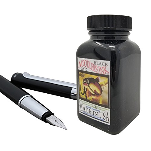 Noodler's Black Waterproof Fountain Pen Ink - Bulletproof,3 Ounce #TOP2