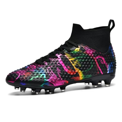 DHOVOR Boys Girls Soccer Cleats High-Top Soccer Shoes for Kids Football Cleats Professional Training Football Sports Shoes