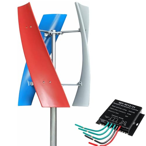 Vertikaler Windkraftgenerator-Bausatz für Wohnhäuser, 3000 W/5000 W, 12 V/24 V/48 V, 3-Blatt-PMA für effiziente Hybrid-Wind-Solar-Energiesysteme