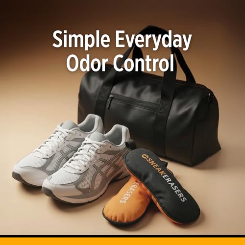 Image of StinkERASERS Activated Charcoal Shoe Deodorizer Bags, 2 Pack | Natural Odor Eliminator, Shoe Smell Remover, Reusable Unscented, Moisture Absorber Inserts, For Sneakers, Boots & Gym Bags