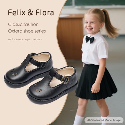 Image of Felix & Flora Toddler Little Girl Mary Jane Dress Shoes - Ballet Flats for Girl Party School Shoes