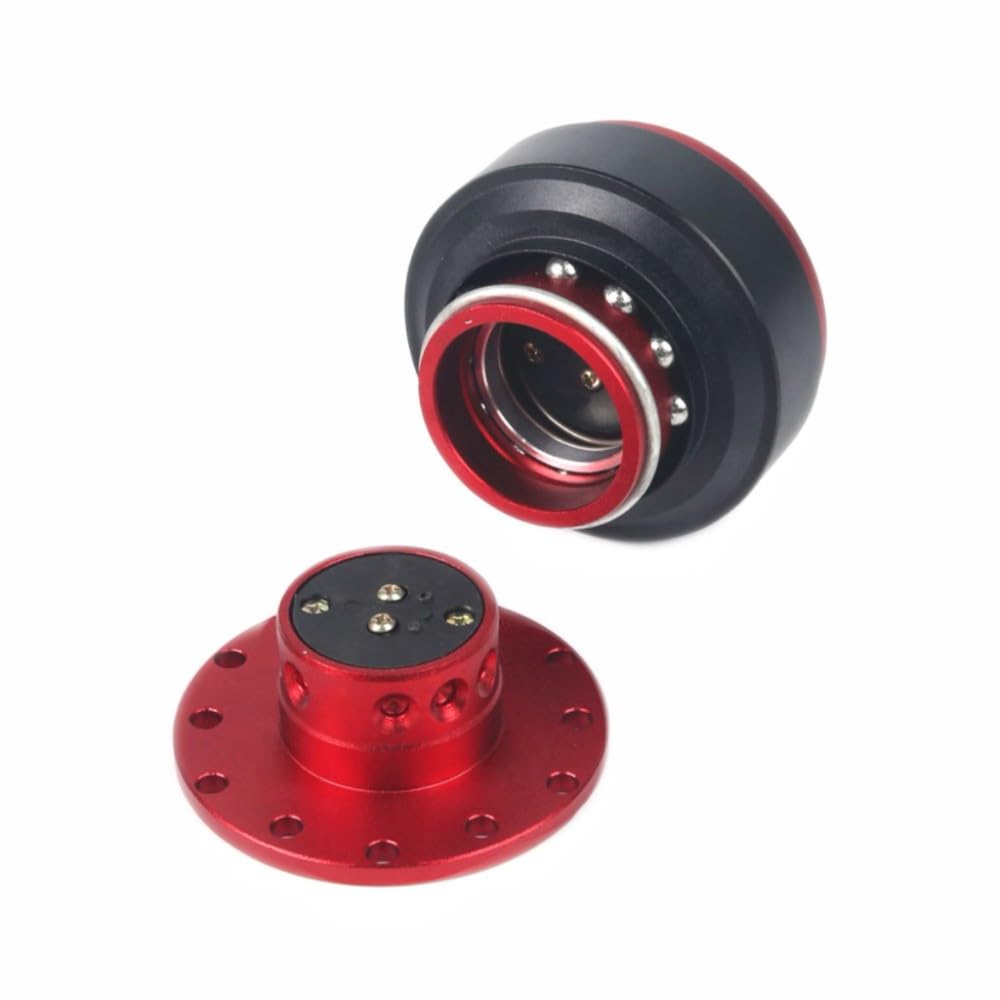 Adapter piasty szybkozamykający do kierownic MOMO, Gen 2.0, stop aluminium, z mechanizmem zabezpieczającym, czerwony lub czarny