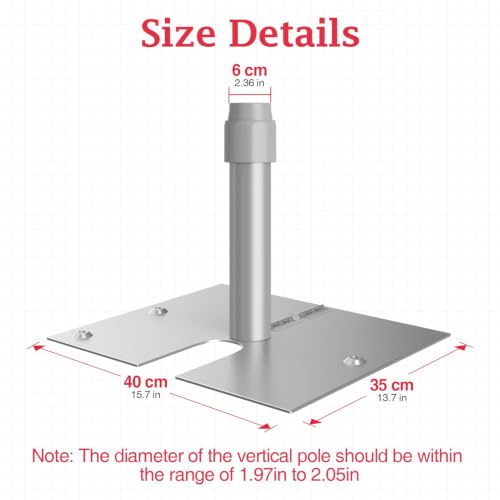 Image of EMART Base & Pin 14inx16in, 10.3lbs for Pipe and Drape Stand, Backdrop Curtain & Background and Wedding Decor -1Pack