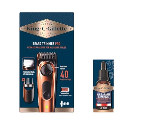 Tondeuse barbe King C. Gillette PRO rasoir électrique homme et soin huile 30ml