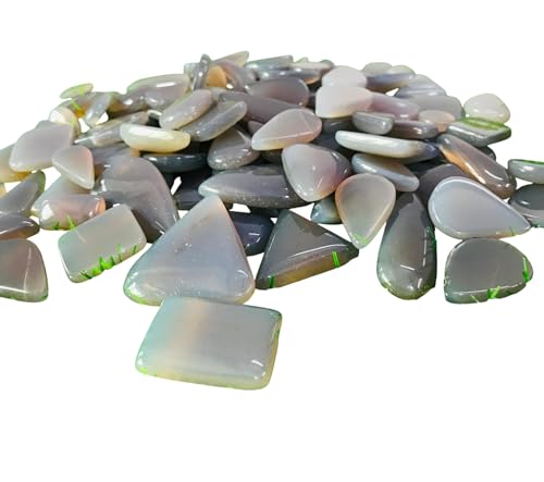 Cabochon en onyx gris pierre naturelle ovale pour création bijoux artisanaux en vrac