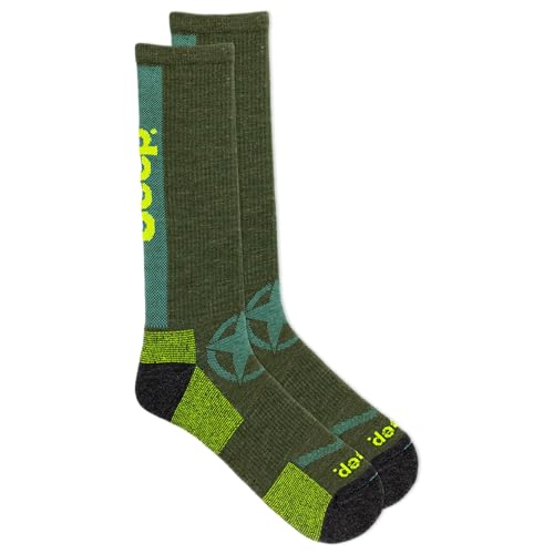 Jeep Men's Wool Blend Logo Crew Socks-1 Pair Pack-Moisture Wicking and Breathable Mesh Zones2