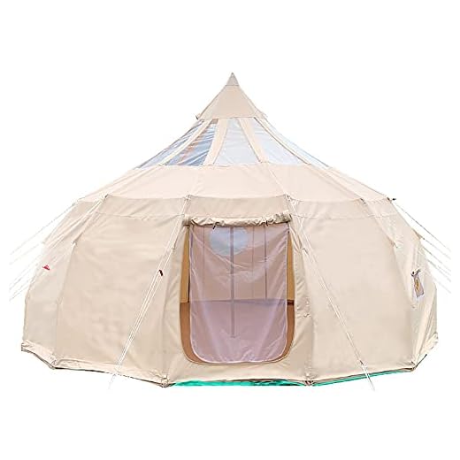 AASSDOO Tienda de campaña de Lona para Exteriores, Lona de 5M/Tienda de Tela Oxford 900D, Tienda de campaña de Lona Grande de Lujo para 4 Estaciones, yurta para Camping, Senderismo y Fiest