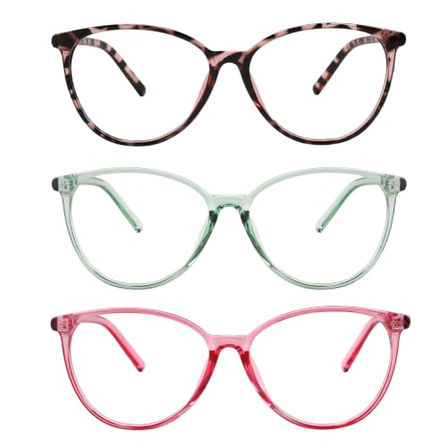 Image of Blue Light Blocking Glasses for Women Men Round Cat Eye Demi /Green /Red