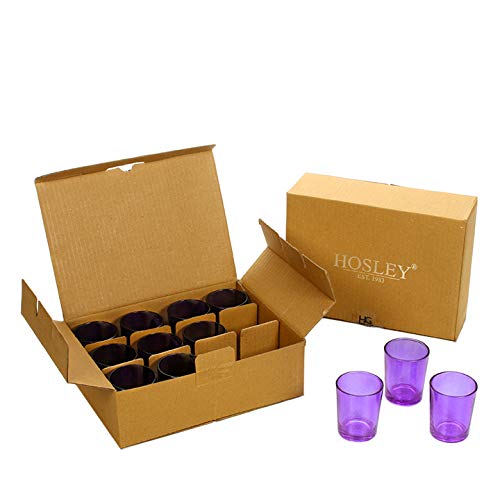 Hosley Set of 24 Votive/Tealight Candle Holders - Your Choice of Colors. Ideal for Weddings, Parties, and Special Events (5-Purple)