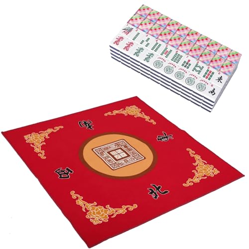 Mahjong Mat con 3 Dados y Set de Fichas Acrílicas miniatura 1