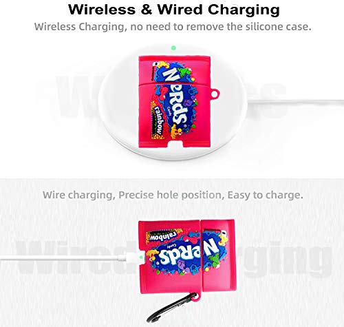 Bnbkiko Compatible Airpods 1&2 Case, Silicone 3D Cute And Interesting Nerds Rainbow Candy Biscuit Airpod Case, Kawaii Stylish And Cool Design Skin, Suitable For Teen Girl And Boy Girl (Nerds Rainbow) #TOP3