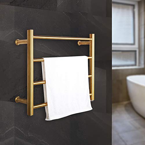 Tendedero calefaccionado eléctrico dorado enchufable para baño moderno y elegante 6
