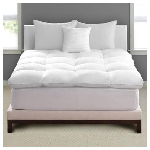Pacific Coast Feather Luxe Loft Baffle Box Feather Bed, Natural-fill Mattress Topper, Hypoallergenic, King, White