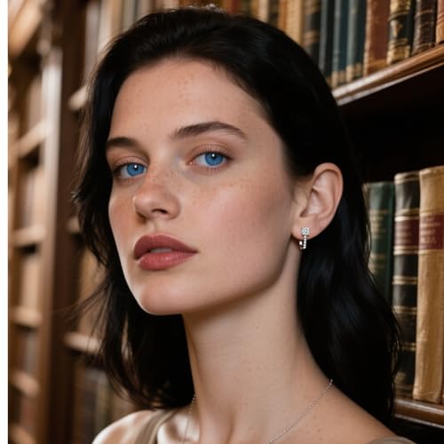 Moissanite Hoop Silver Gold Earring for Women, 0.5 Carat Round Cut, Hypoallergenic 925 Sterling Silver2