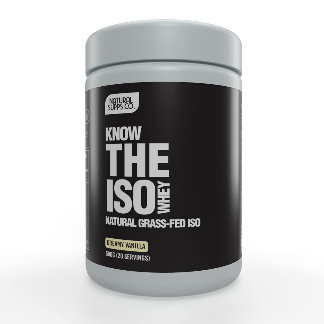 Natural Supps CO. KNOW the ISO WHEY - All Natural Grass Fed New Zealand Isolate with Natural Flavour and Stevia (Dreamy Vanilla)