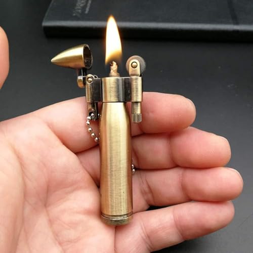 Encendedor Vintage Bala Llavero EDC Mini Impermeable miniatura 3