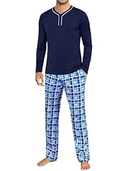 Navy Button Top&blue Plaid Pant