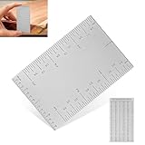TitTees 3'' Pocket Rule Tool, Durable Stainless Square Edged Precision Ruler, Versatile & Matte Finish Woodworking Rulers w/Graduations On All Four Edges for Easy Readability, Easy-to-Use Marking Tool