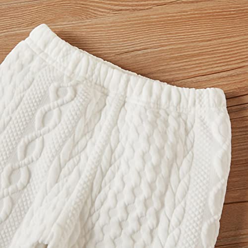 Fall Outfits For Toddler Girls Boys Knitted Baby Girl Sweater Top Pants Long Sleeve Autumn Winter Crewneck Sweatshirt Knit Clothes Pullover For Kids Warm Birthday Christmas Outfit White 9-12 Months #TOP3
