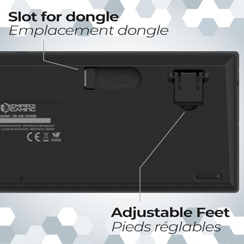 Nuovo 2025 - K246 Tastiera Gaming Wireless Compact TKL 65% WiFi Type-C - Switches Meccanici MX Red (FR-AZERTY) - per PC/PS4/PS5/Xbox - Retroilluminazione RGB - 62 Tasti - Tastiera gaming - Immagine 7