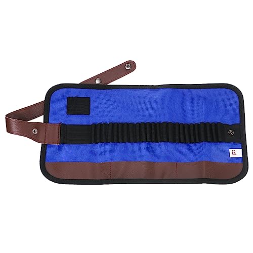Image of PATIKIL Handmade 24 Slots Roll Up Pencil Case, Oxford Cloth Pencil Wrap Pouch Pen Holder Organizer for Artist Drawing Coloring Sketching, Blue