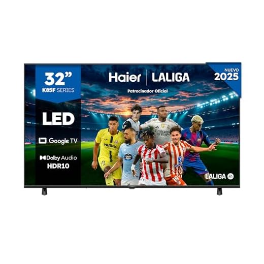 Haier Direct LED Full HD H32K85FFX - 32", Smart TV, Google TV, Dolby Audio, HDR 10, Smart Remote Control, Google Assistant, Procesador Quad Core, Bluetooth 5.1, DBX TV, HDMI 2.1 x 4, Sin Marcos, 2025