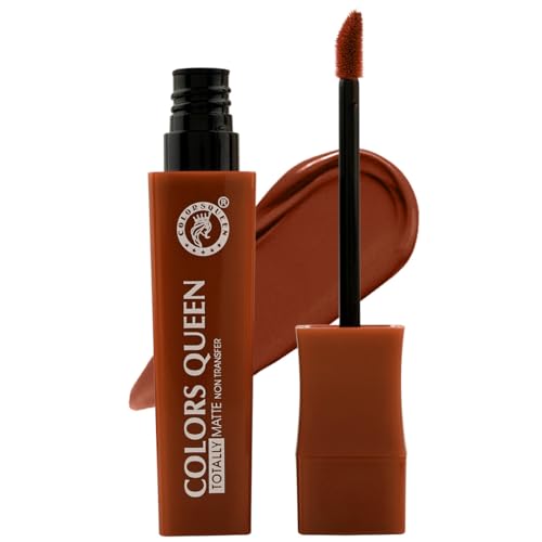 Image of Colors Queen Totally Matte Liquid Lipstick | Intense Color Payoff, Lightweight & Comfortable, One Swipe Application | Long Lasting, Non Transfer Liquid Lipstick for Women (17 - Dob Net, 7.5g)