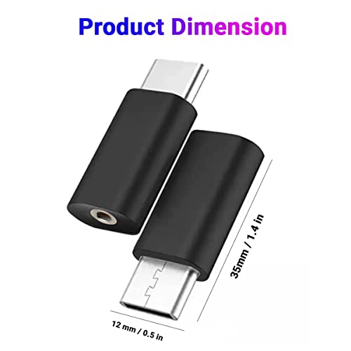 Image of The Black Store Type C to 3.5Mm Audio Jack, Car Audio Connector USB Type C, Headphone Converter Cable Stereo Jack Splitter Compatible for Oneplus 10 Pro 9 9R 8 8T 7 7Pro 7T 6T Nord Se 2- Black (We44)
