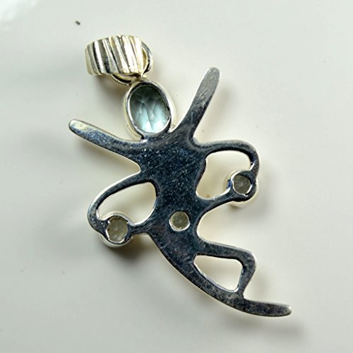 Pendentif topaze bleue danseuse argent massif pour exprimer votre grâce - 4