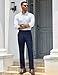 COOFANDY Men Fashion Expandable Waist Suit Pants Formal Work Regular Fit Pants Navy Blue