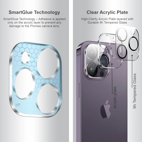 Image of SupCares Premium Camera Lens Protector Tempered Glass Compatible For iPhone 15 Pro and iPhone 15 Pro Max With Installation Kit | Edge to Edge Coverage | Transparent | Pack of 2