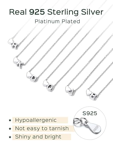 ChicSilver Sterling Silver Initial Bracelet Letters Personalized Heart Bracelet Hypoallergenic Dainty Bracelets for Women4