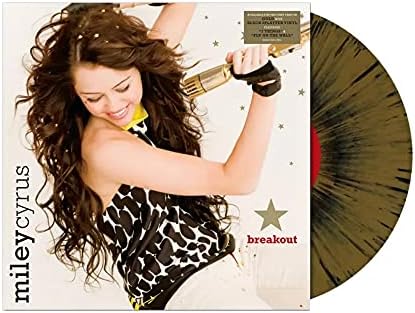 Miley Cyrus Music Breakout Album On Limited Edition Black Splattered Gold Color Vinyl LP Record
