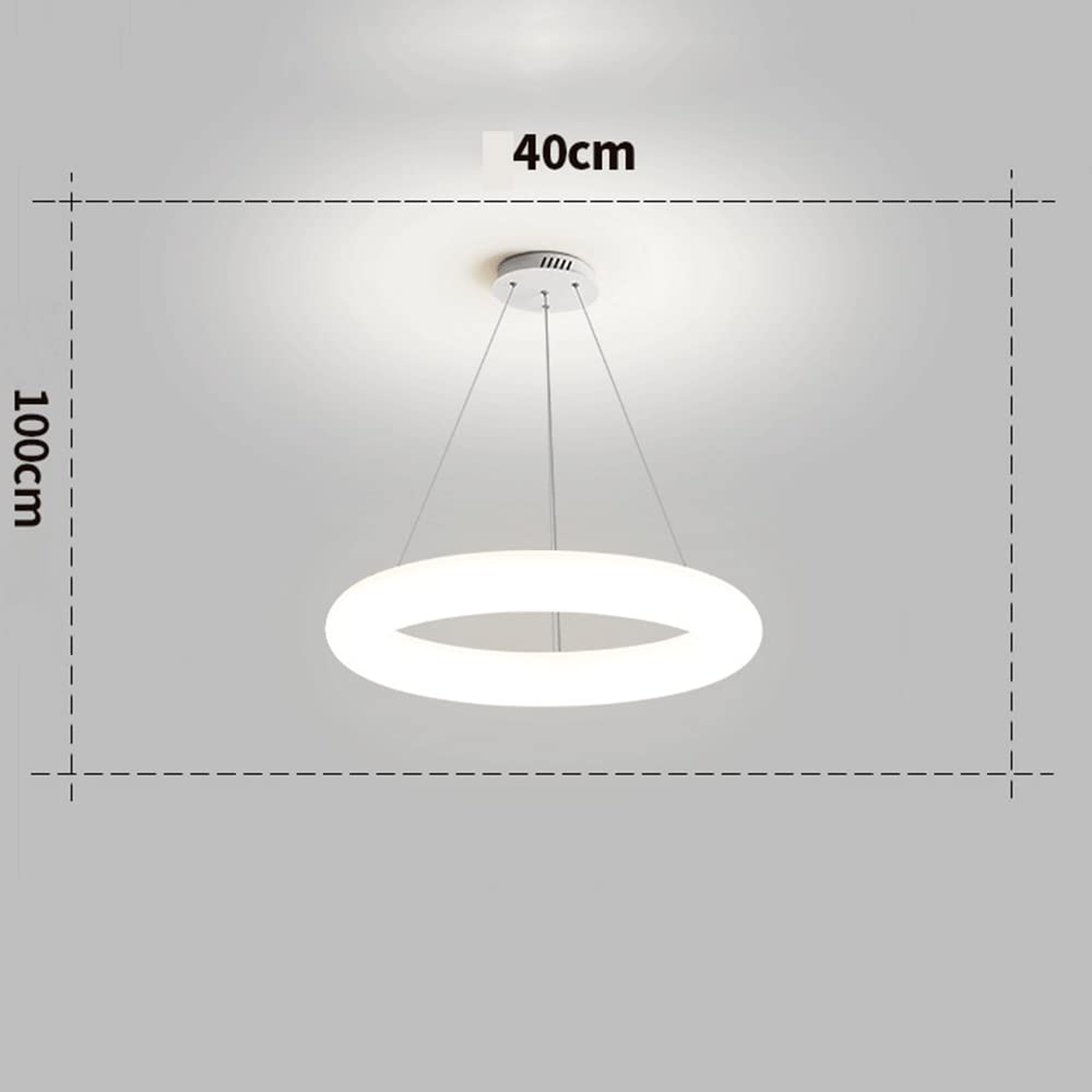 Nowoczesna lampa wisząca LED 18W z pierścieniem, kreatywne okrągłe akrylowe lampy wiszące, biała lampa wisząca do pokoju dziecięcego, prosta restauracja oświetlenie dekoracyjne żyrandol