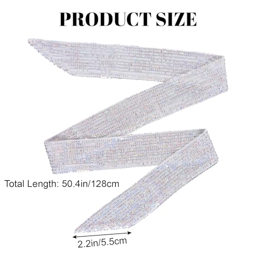 Silver Sparkling Scarf for Women Glitter Scarf with Sequins Long Necktie Belt for Halloween Party Prom Wedding Daily2