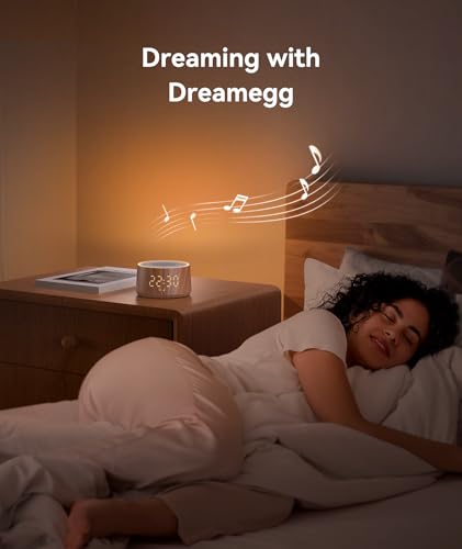 Image of Dreamegg Baby Sound Machine with Nursery Lamp, 25 Soothing Sounds, Alarm Clock, Dimmable Night Light, White Noise Machine for Sleep Sound Machine, Baby Shower Gifts Must Haves, Wood