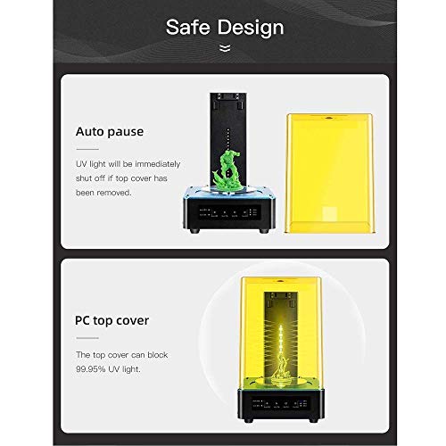 UWY 3D-Drucker, UV-LCD-Harzdrucker mit doppelter Z-Achsen-Linearschiene und verbessertem UV-Modul und leisem Druck und Offline-Druck, Baugröße 4,53