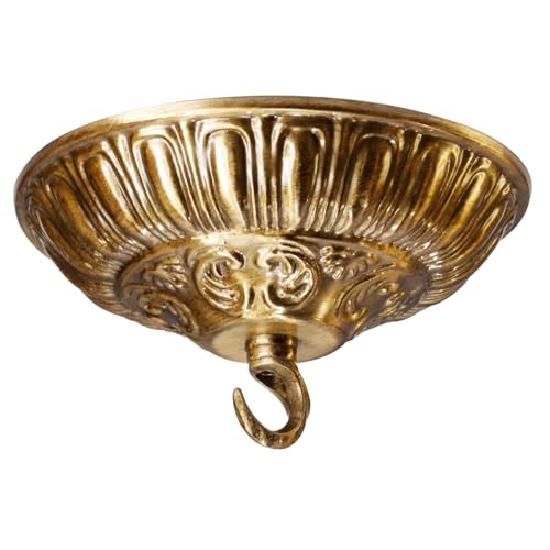 BEQUZON 6.1'' Gold Canopy for Chandelier Pendant Light, Mounting Plate Kit for Ceiling Lights, Vintage Style by BEQUZON - Used condition - US$25.11