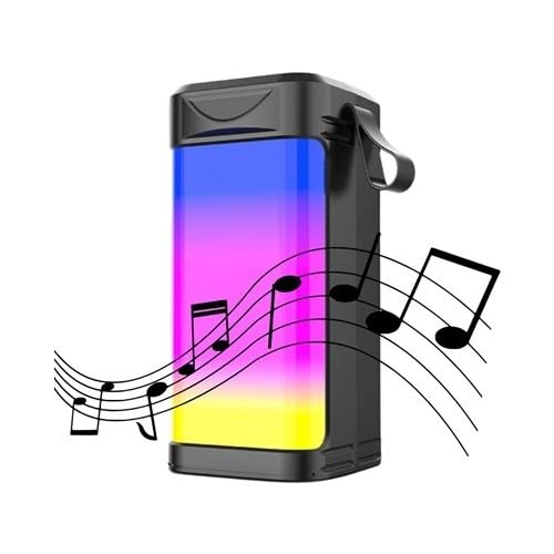 Image of Drumstone Enjoy the Ultimate Audio Experience with Built-in Mic, Stereo Subwoofer, and TF-Card Reader Player Wireless Bluetooth Speakers Featuring Mesmerizing Crystal Gradient LED Lights