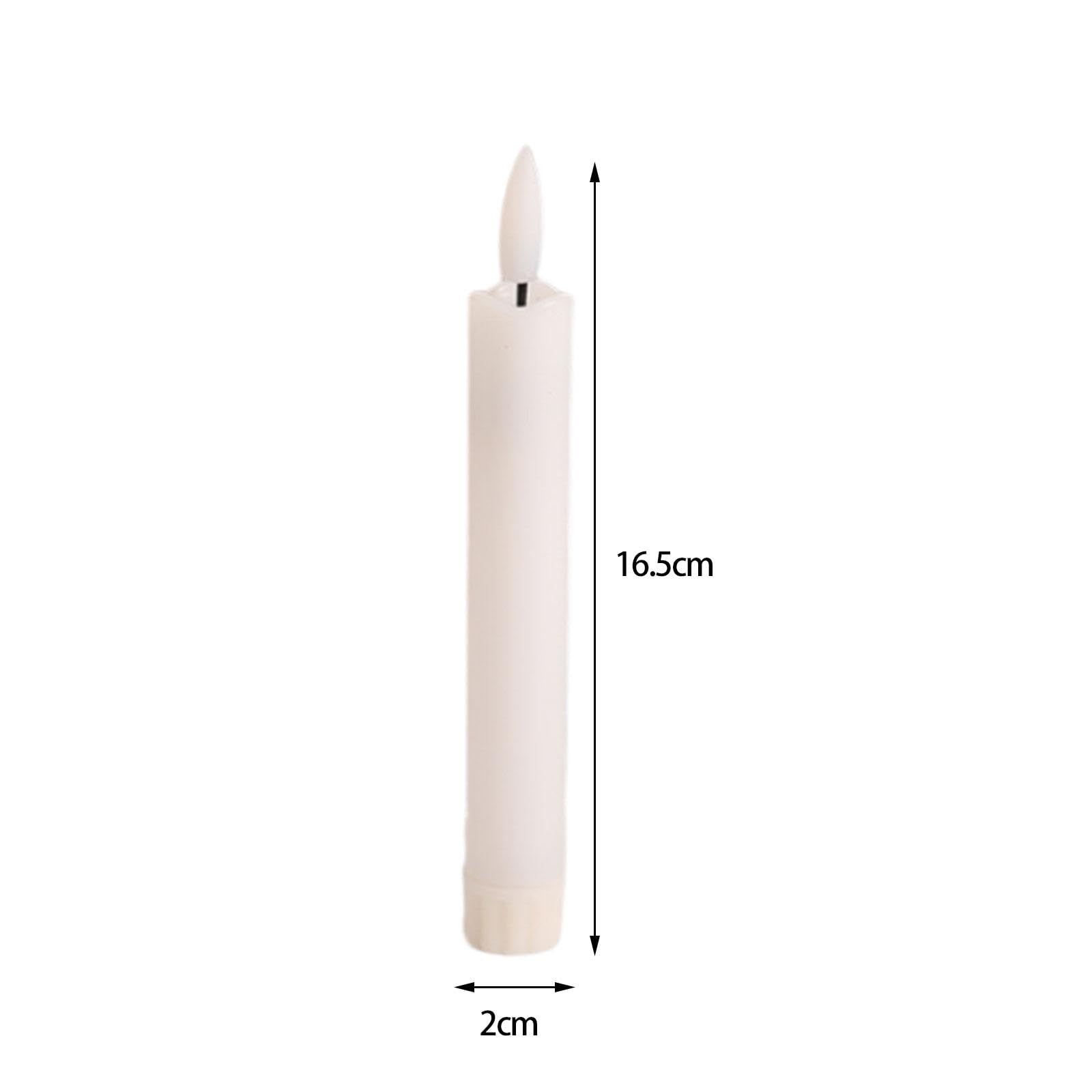 6 Candele a LED, Candele Elettriche Affusolate, Candele Senza Fiamma per Finestre, Stoppino 3D con Funzione di Telecomando per Casa, Matrimoni, Camere, Bianco