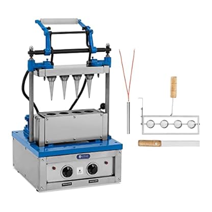 Royal Catering RC_WMS_15 Waffeleisen für Eiswaffeln 100-120 Waffeln/h 47 x 112 mm 2400 W Waffeleisen Eiswaffeln Eiswaffel Maker Eiswaffel-Maschine