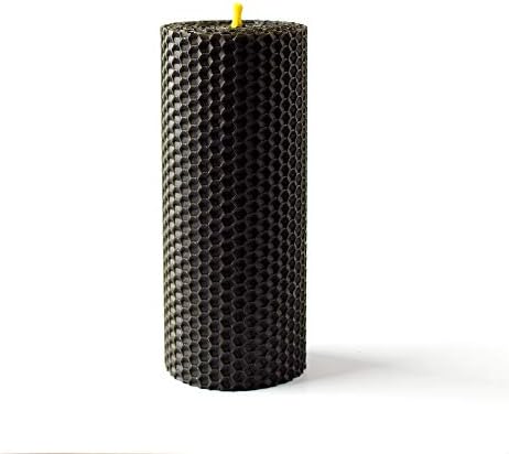 Green Beeswax Pillar Candle - 3 X 6 Inch - Hand-Rolled Pure Bees Wax Decor Candles - Handmade with Love - Unscented Candles With Cotton Wick - for Relaxation, Meditation and Decor - Hypoallergenic