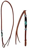 Horse Leather Western Saddle Tack Over and Under Beaded Whip 700RT07